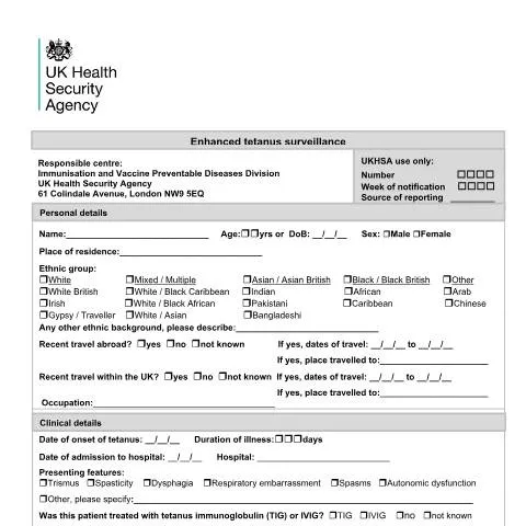 Document preview: Understanding the Importance of Tetanus Surveillance — Health