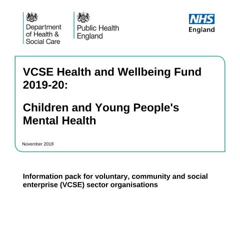Document preview: Applying for the VCSE Health and Wellbeing Fund 2019-20 — Health