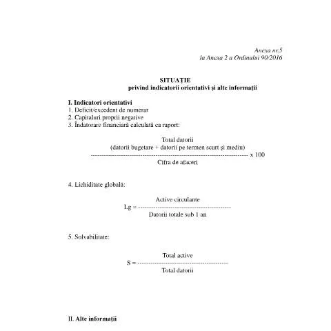 Document preview: Indicatori orientativi și informații esențiale - OPANAF 90/2016 — Formalități administrative (CERFA n°A5_OPANAF_90_2016)