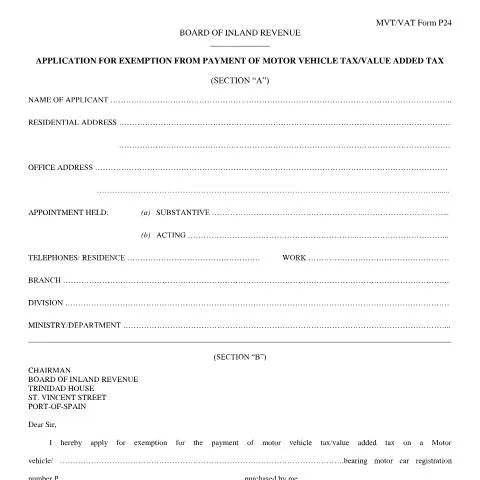 Document preview: Unlock Savings with the MVT/VAT P24 Exemption Form — Vehicle & driving (CERFA n°MVT VATP24)