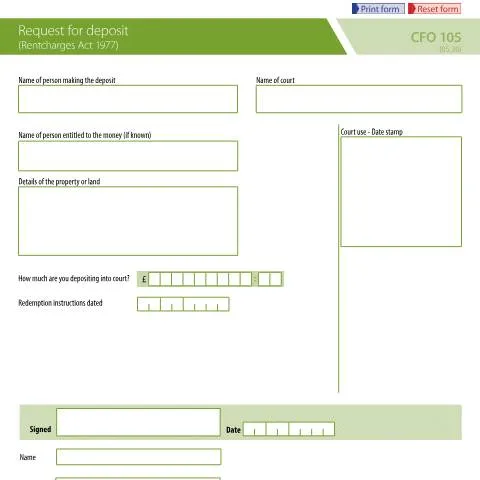 Document preview: Understanding the Deposit Request for Rentcharges Payments — Legal & justice