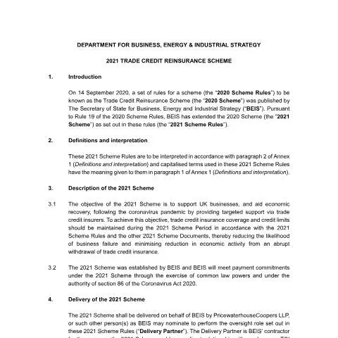 Document preview: Navigating the Trade Credit Reinsurance Scheme — Business