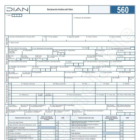 Vista previa del documento Importancia de la Declaración Andina del Valor F560-2025 en Aduanas — Trámites administrativos (CERFA n°F560-2025)