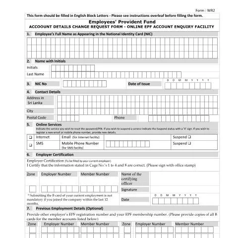 Document preview: Navigating the Account Details Change Request Form (WR2) — Government & admin