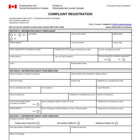 Document preview: Understanding the LAB1060 Complaint Registration Process — Work & employment (CERFA n°LAB1060)