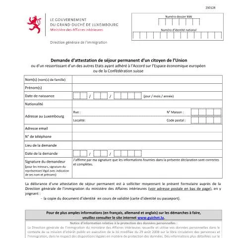 Aperçu du document Pourquoi l'attestation de séjour permanent est-elle essentielle pour — État civil & identité (CERFA n°attestation-sejour-permanent-ue)
