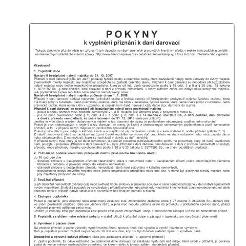 Document preview: Kdy je třeba vyplnit přiznání k dani darovací? — Daně a fiskální záležitosti (CERFA n°25 5406)