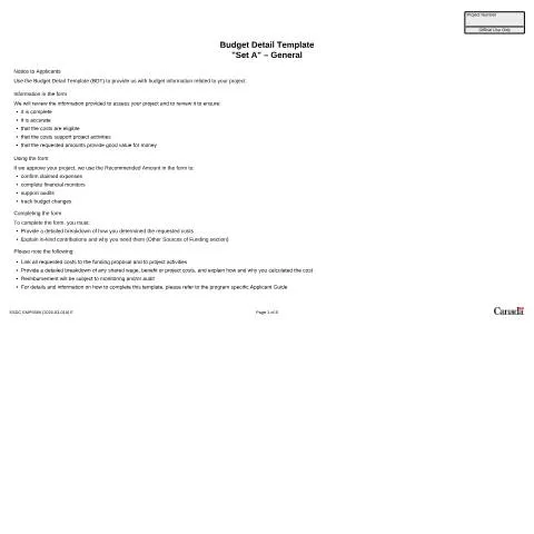 Document preview: Understanding the Budget Detail Template for ESDC Funding — Work & employment (CERFA n°ESDC-EMP5569)