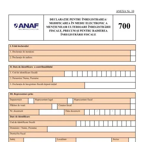 Document preview: Importanța Declarației D_700_OPANAF_15_2026 în digitalizarea fiscală — Impozite & fiscalitate (CERFA n°D_700_OPANAF_15_2026)