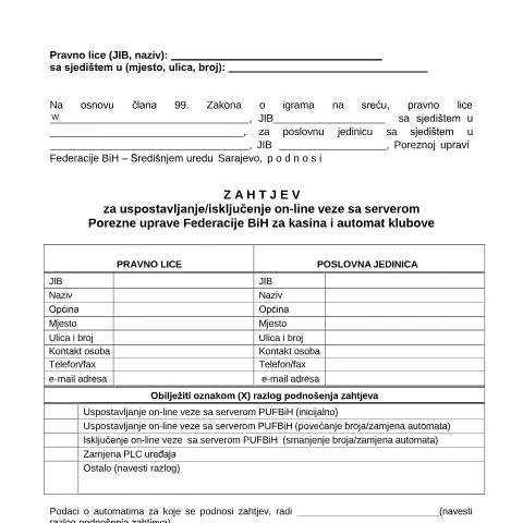 Document preview: Uspostavljanje on-line mreže za automatske klubove — Administrativne procedure (CERFA n°ZUOM-AK)