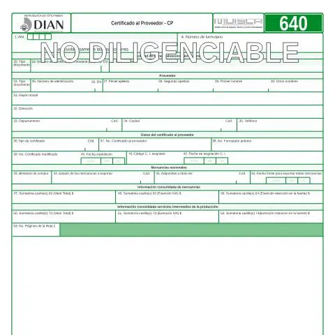 Vista previa del documento Valor Jurídico del Certificado al Proveedor - CP en Colombia — Trámites administrativos (CERFA n°F640-2010)