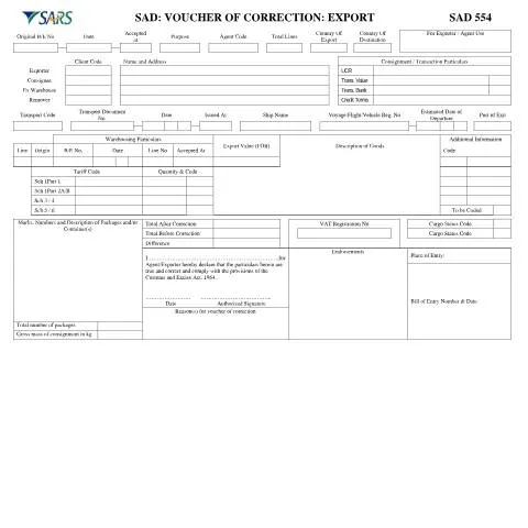 Document preview: Mastering the SAD 554 Form for Export Corrections — Government & admin (CERFA n°SAD 554)