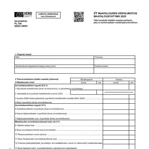 Document preview: Maatalouden veroilmoitus ,  maatalousyhtymä (3003) ja sen rooli — Verot & verotus (CERFA n°Vero 3003)