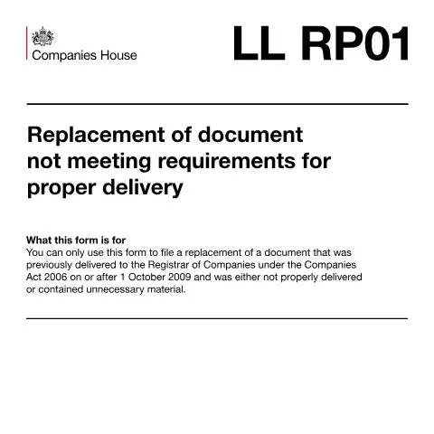 Document preview: How to Replace Invalid LLP Documents Using LL RP01 Form — Legal & justice