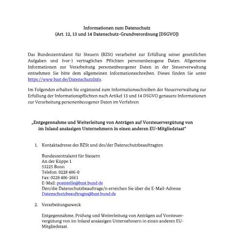 Dokumentvorschau: Antrag auf Vorsteuervergütung im EU-Ausland für inländische — Behörden & Verwaltung (CERFA n°VStverg%C3%BCtung_inl_UN_anderenEU_Mitgliedstaat)