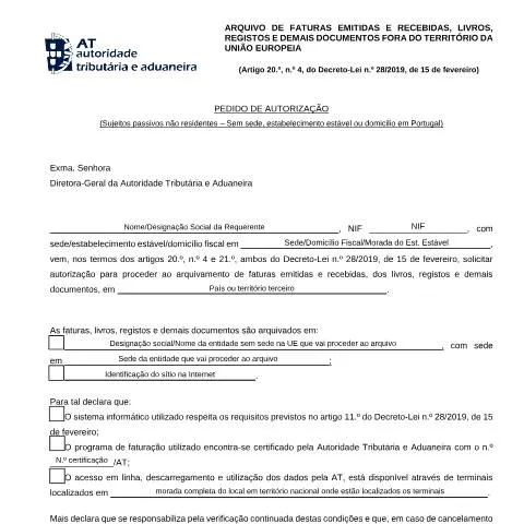 Pré-visualização do documento Importância do Requerimento para Arquivo Fora da UE — Impostos