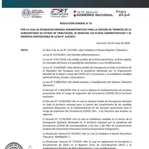 Vista previa del documento Medidas tributarias excepcionales en Paraguay por COVID-19 — Impuestos