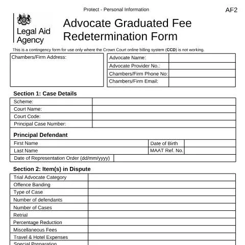 Document preview: Mastering the AF2 Advocate Graduated Fee Redetermination Process — Legal & justice