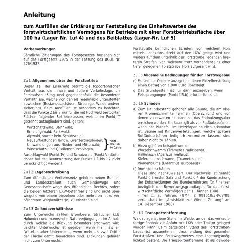 Dokumentvorschau: Einheitswertfeststellung für Forstbetriebe über 100 ha — Steuern (Luf6)