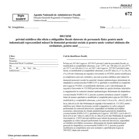 Document preview: Obligații fiscale pentru indemnizații și venituri externe în 2024 — Impozite & fiscalitate (CERFA n°D_672_OPANAF_3779_2024)