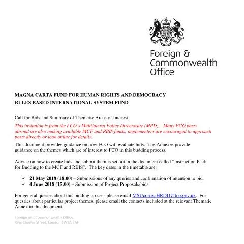 Document preview: Unlock Funding for Human Rights Projects with the Magna Carta Fund — Government & admin