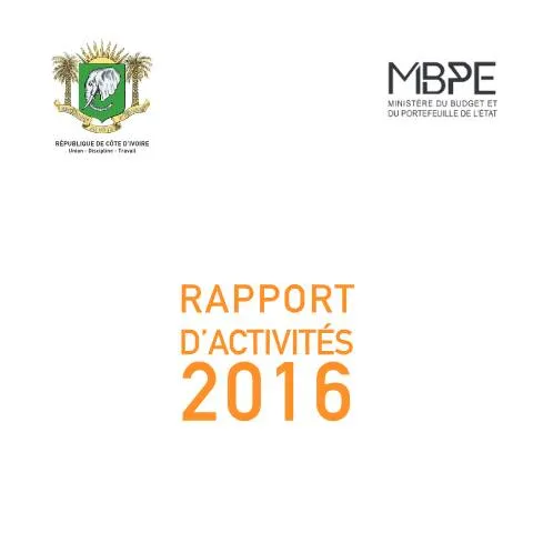 Aperçu du document Analyse des Activités 2016 de la DGI en Côte d'Ivoire — Démarches administratives