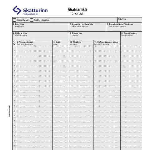Document preview: Skilningur á TO5 áhafnarlistanum fyrir skipaflutninga — Tollur & innflutningur