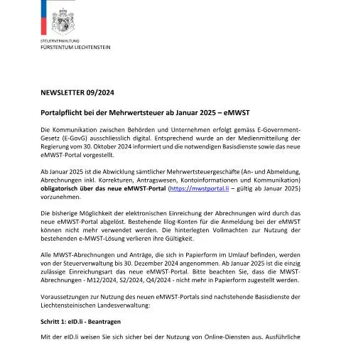 Dokumentvorschau: Einblick in die STV-Newsletter 09/2024 — Behörden & Verwaltung (CERFA n°stv_newsletter)