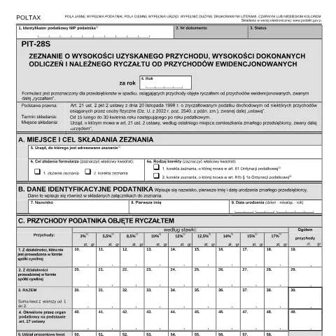 Document preview: Zeznanie PIT-28S: Co musisz wiedzieć? — Podatki i fiskalność (CERFA n°PIT-28S)