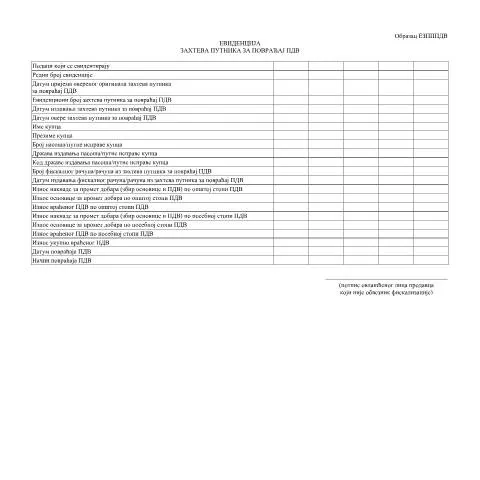 Document preview: Упутство за попуњавање образца ЕЗПППДВ — Porezi i fiskalnost (CERFA n°obrazacEZPPPDV)