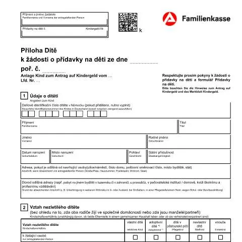 Dokumentvorschau: Wichtige Informationen zum kg1-cz-Anlage Kind für Kindergeld — Familie (CERFA n°kg1-cz-anlagekind_ba033800)
