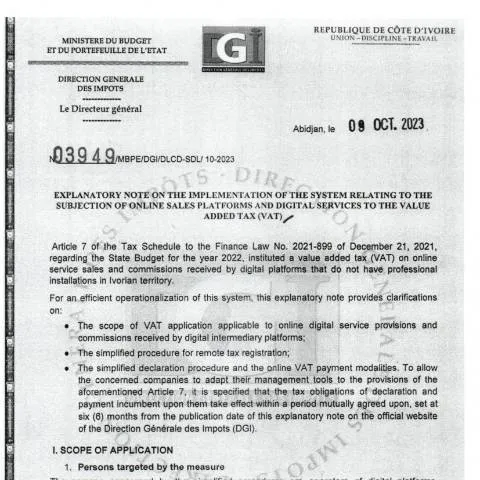 Aperçu du document Comprendre la Note Explicative 03949 pour les Services Numériques — Démarches administratives