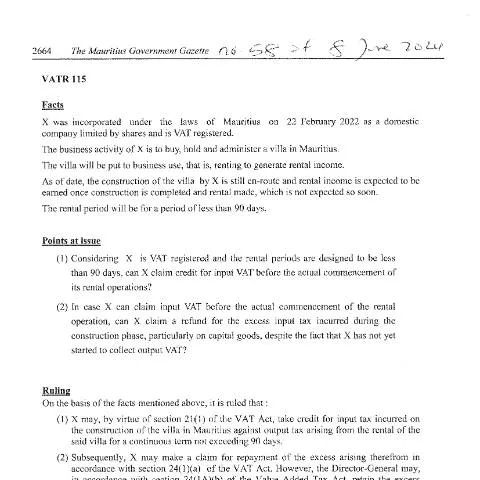 Document preview: Understanding the Importance of VATR 115 for Businesses — Taxes (VATR115)