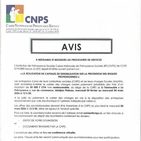Aperçu du document Renforcez la Sécurité au Travail avec l'IPS-CNPS — Démarches administratives