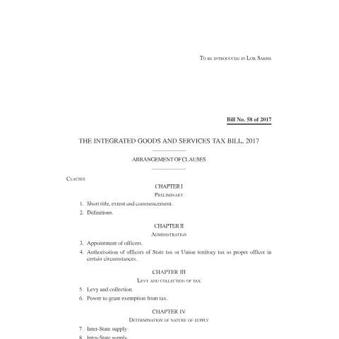 Document preview: The Significance of IGST Bill e in India's GST Framework — Taxes (CERFA n°IGST-bill-e)