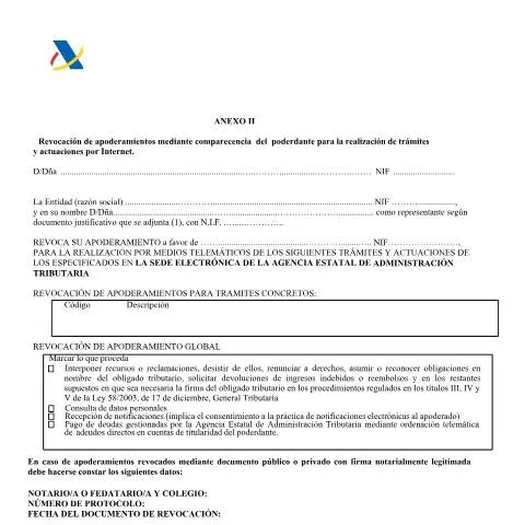 Vista previa del documento Proceso de Revocación de Apoderamientos en la AEAT — Trámites administrativos