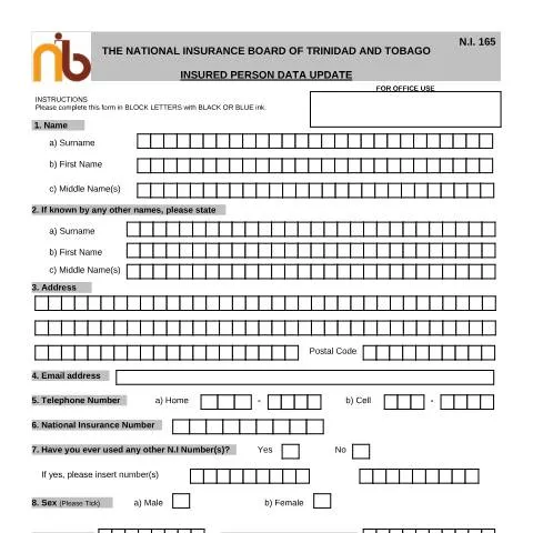 Document preview: Navigating the NI 165.fdt Form for Insured Persons — Government & admin (CERFA n°NI 165.fdt)