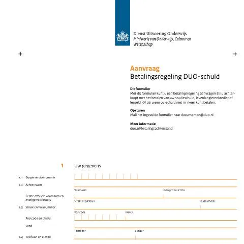 Documentvoorvertoning: Beheers uw DUO-schuld met een betalingsregeling — Onderwijs & opleiding