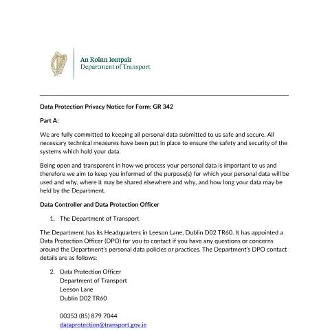 Document preview: A Comprehensive Guide to the GR342 Privacy Notice — Government & admin (GR342)