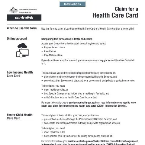 Document preview: Your Guide to Securing a Health Care Card — Benefits & social aid (CERFA n°SS050)
