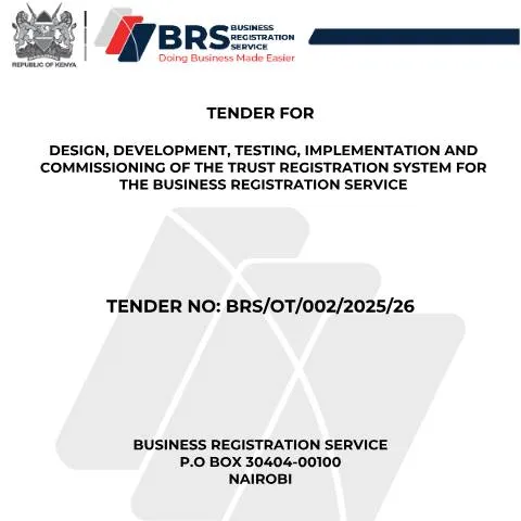 Document preview: Overview of the Trust Registration System Tender Document — Government & admin (CERFA n°DESIGN-DEVELOPMENT-TESTING-IMPLEMENTATION-AND-COMMISSIONING-OF-THE-TRUST-REGISTRATION-SYSTEM-FOR-BRS-final)