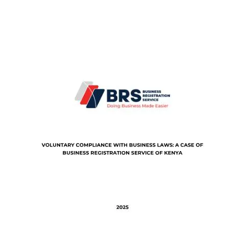Document preview: Understanding Voluntary Business Law Compliance in Kenya — Government & admin (CERFA n°Voluntary-Compliance_Business_Laws_Published_Version)