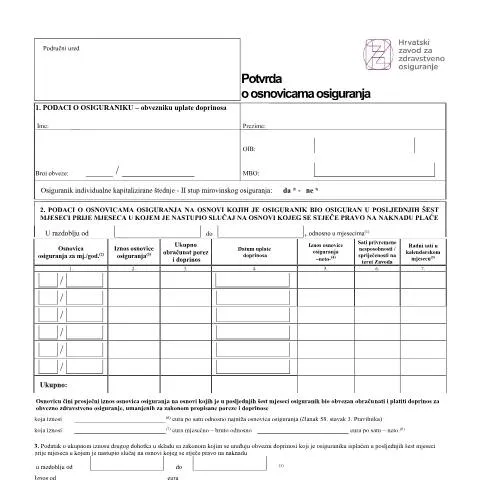 Document preview: Priprema za PotOsn 30: Važni koraci za osiguranike — Zdravlje (CERFA n°PotOsn 30)