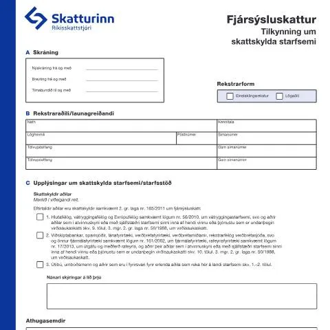 Document preview: Skattskylda starfsemi og fjársýsluskattur — Skattar & fjármál (CERFA n°RSK 5.07)