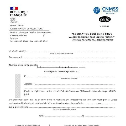 Aperçu du document Comment déléguer un paiement unique avec une procuration temporaire — Démarches administratives (CERFA n°11353*03)