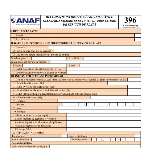Document preview: Importanța Declarației informative pentru plățile transfrontaliere — Impozite & fiscalitate (CERFA n°396_2024)