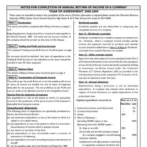 Document preview: Understanding the Essentials of IT Form 3 for Companies — Taxes (CompanyNotes08FINAL)