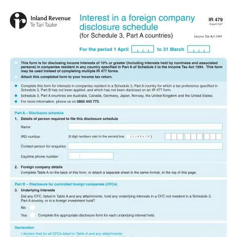 Document preview: Understanding the Importance of the IR479 Form in Tax Compliance — Immigration & visas (CERFA n°IR479)