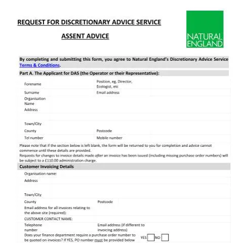 Document preview: Understanding the Pay for Discretionary SSSI Assent Advice Form — Environment & energy