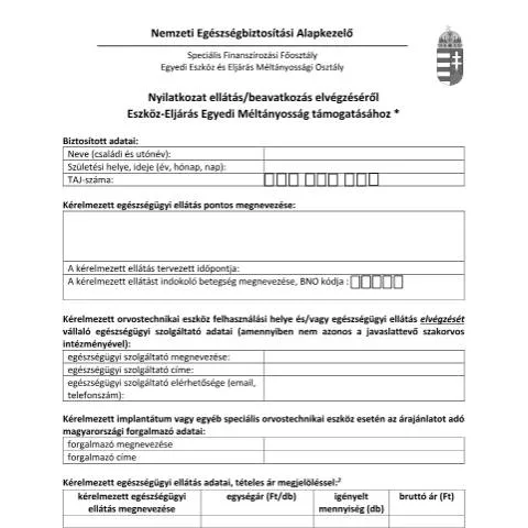 Document preview: Egészségügyi támogatási nyilatkozat FNMT.208.K — Egészség (CERFA n°FNMT.208.K)